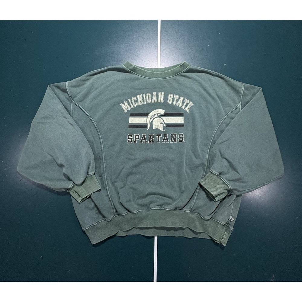 Michigan State Spartans Sweatshirt Women's Large Oversized Pullover Crewneck‎